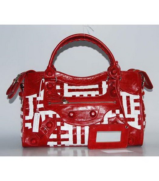 Balenciaga Covered Giant City Woven_Red & White